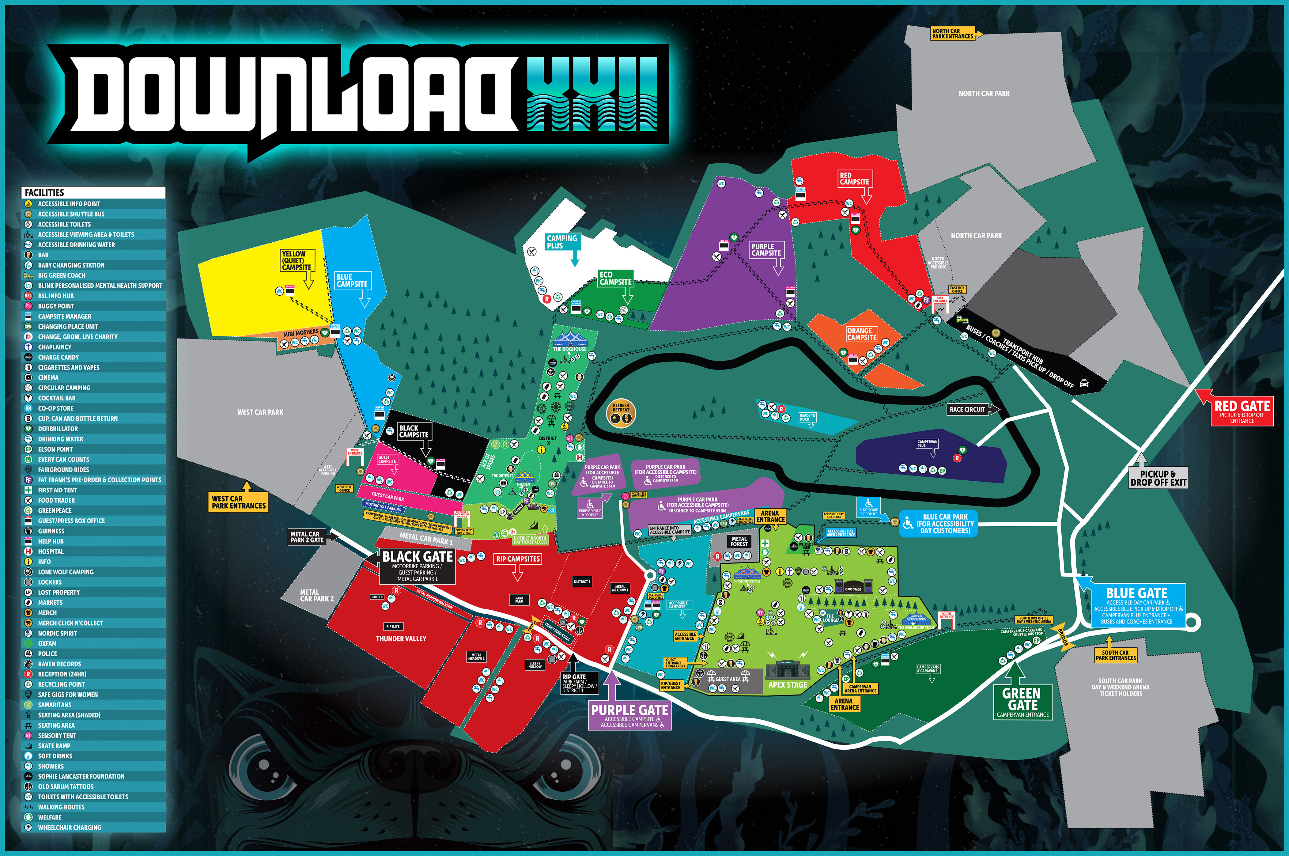Download Festival Campsite & Car Park Map